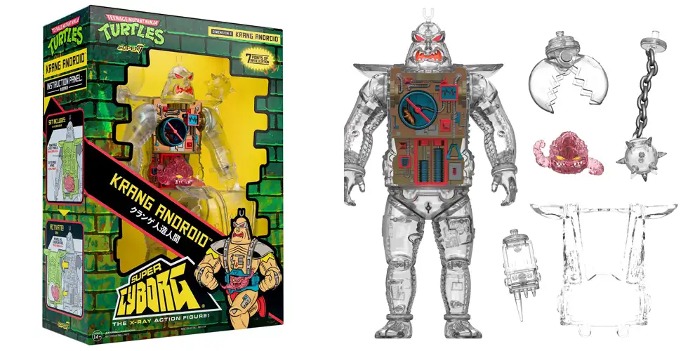 Super 7 TMNT Super Cyborg Krang Android Clear Figure
