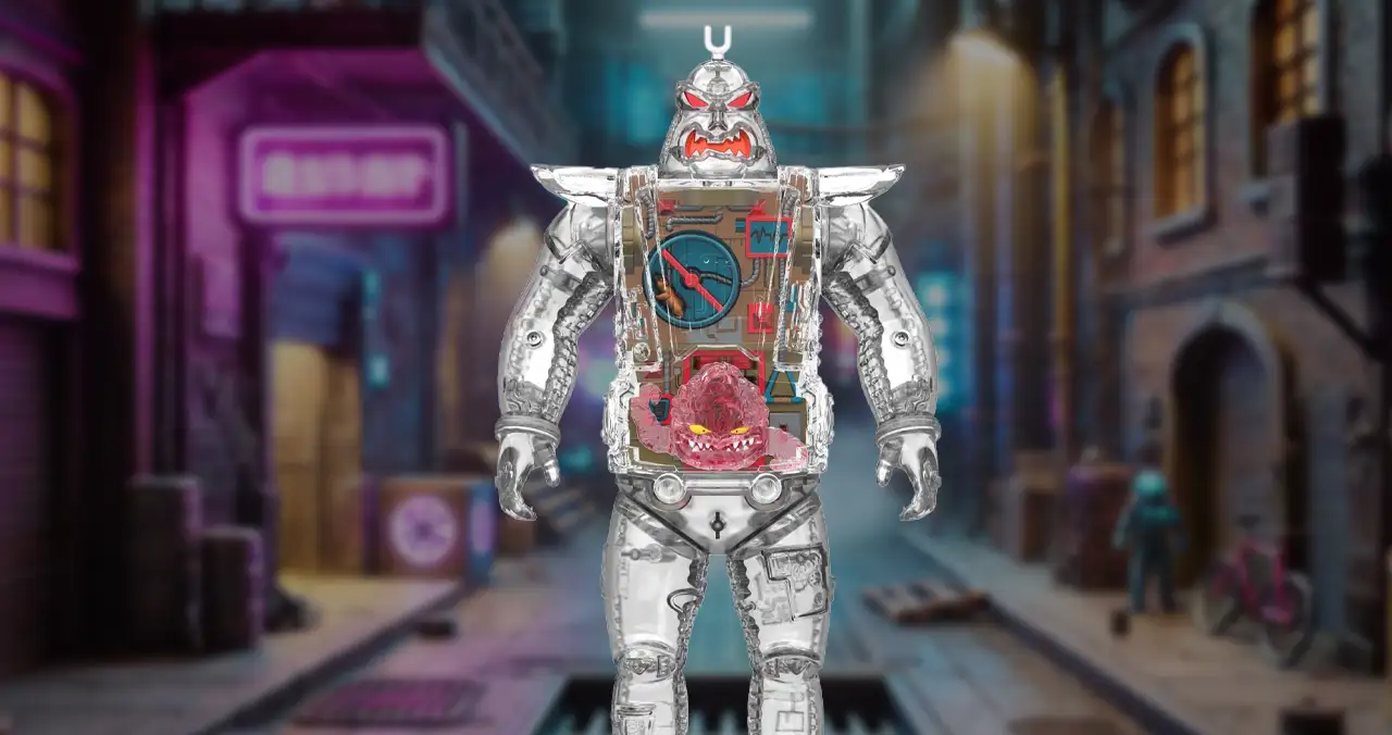 Super7 TMNT Super Cyborg Krang Android Clear figure