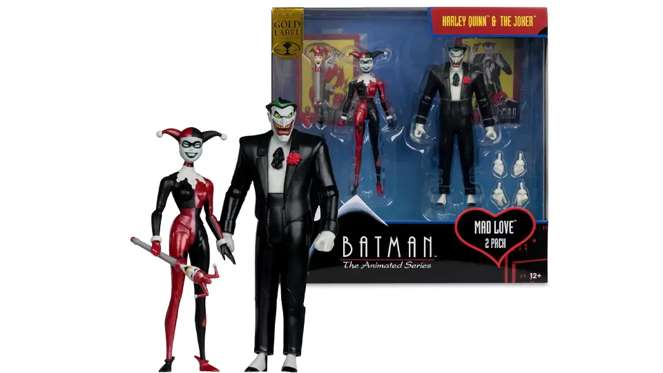 Batman: The Animated Series Harley Quinn and The Joker (Mad Love 2 Pack) 6in Action Figures Gold Label 2 Harley Quinn Joker Mad Love 2 pack