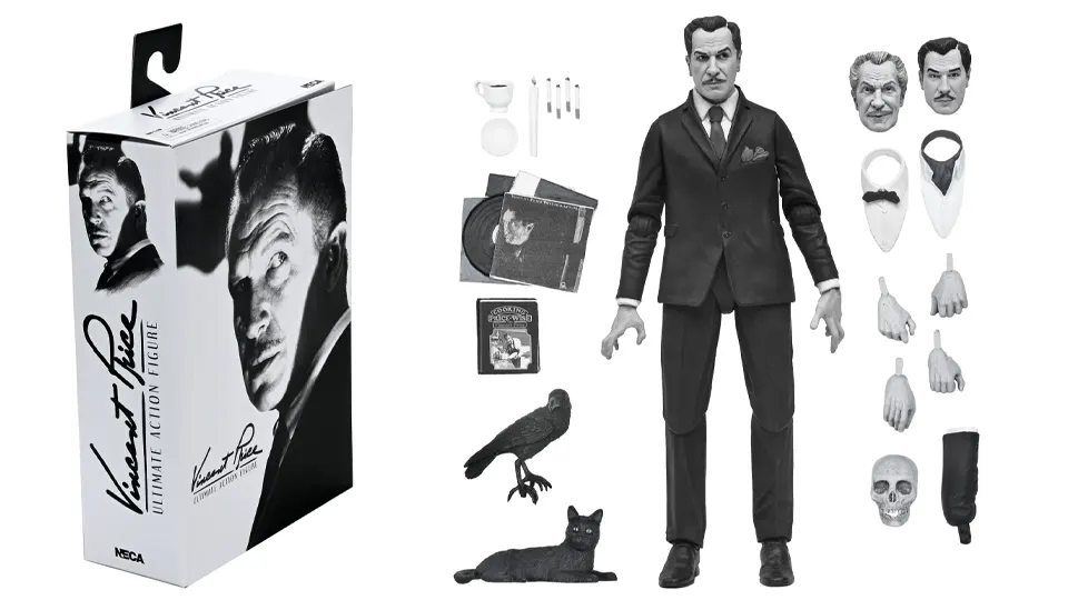 A Horror Icon Vincent Price in 7 Inches of Monochrome Glory 3 NECA Ultimate Vincent Price 7 inch black and white figure for sale