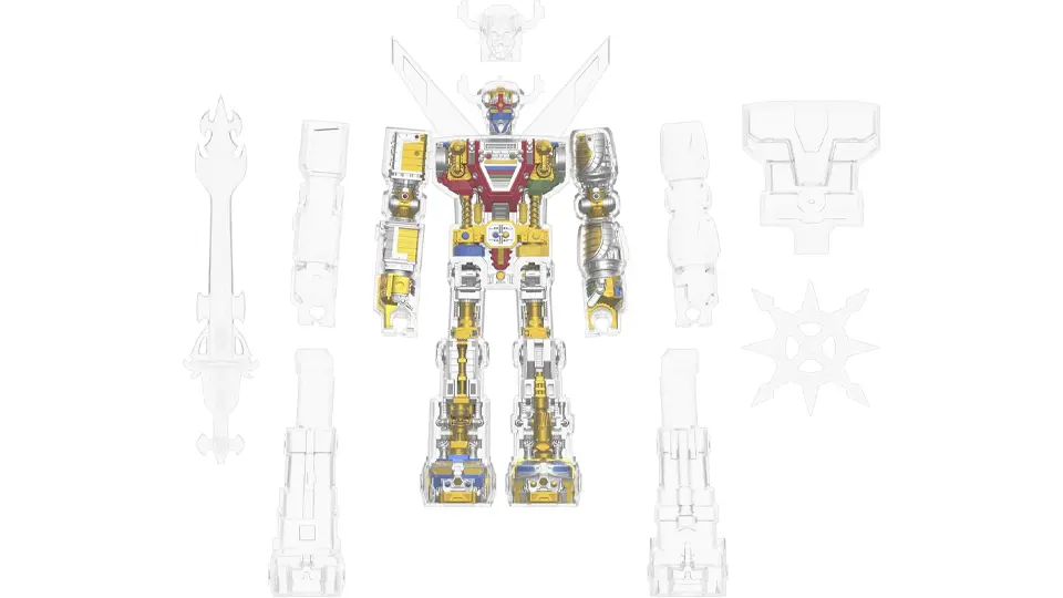Super7 Voltron Super Cyborg Clear Edition Unmasked 3 where to buy clear Voltron Super7 Super Cyborg figure