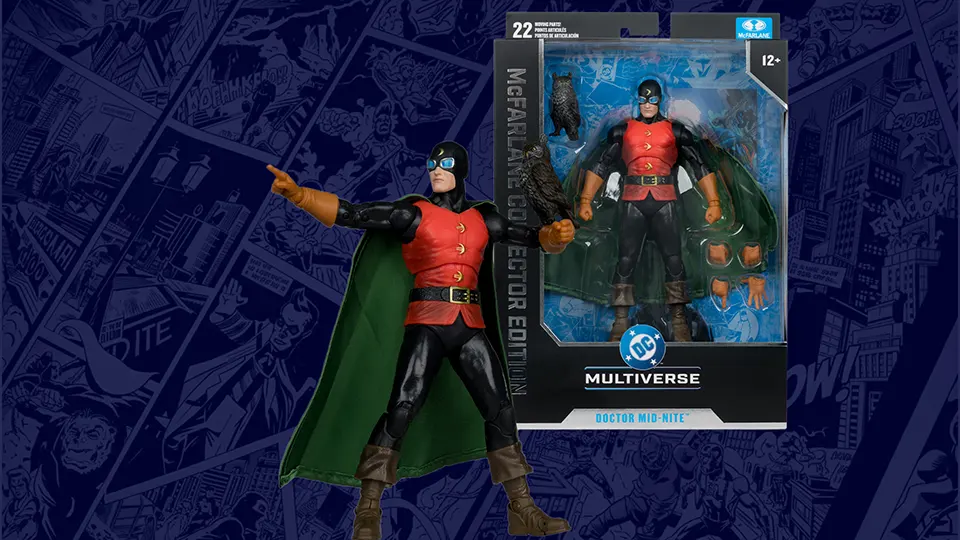 Outstanding New Additions, McFarlane Batman Mobius Chair & Dr. Mid‑Nite Figures Raise the Bar 12 McFarlane Collector Edition Doctor Mid-Nite Justice Society