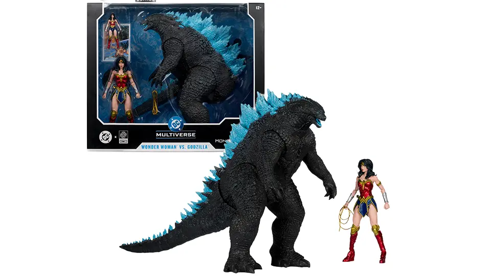 Unleashing Chaos: McFarlane Wonder Woman vs Godzilla 2 Pack 2 McFarlane Wonder Woman vs Godzilla 2 pack for sale