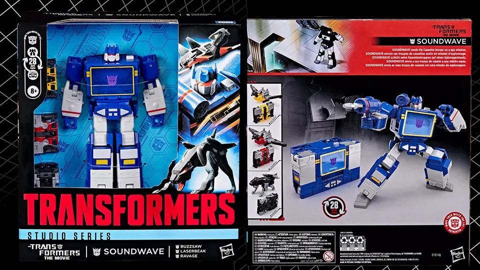 The New Studio Series Leader Class Soundwave: Hasbro Brings The Movie’s Decepticon Back Bigger Than Ever 5 Studio Series Leader Class Soundwave Transformer Box artwork