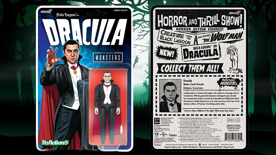 Super7 Universal Monsters ReAction+ Figures: Are These Retro Horror Icons Worth It? 6 Super7 Universal Monsters ReAction Dracula card back