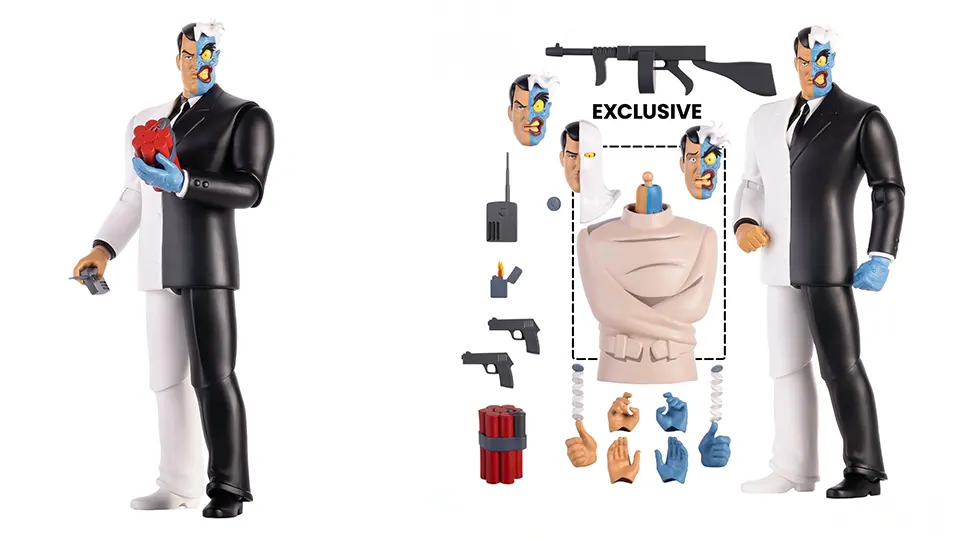 Rare Drop Alert, The Mondo Batman Animated Two-Face Figure Is Here 3 Inside the Box: What This Two-Face 1/6 Scale Figure Offers