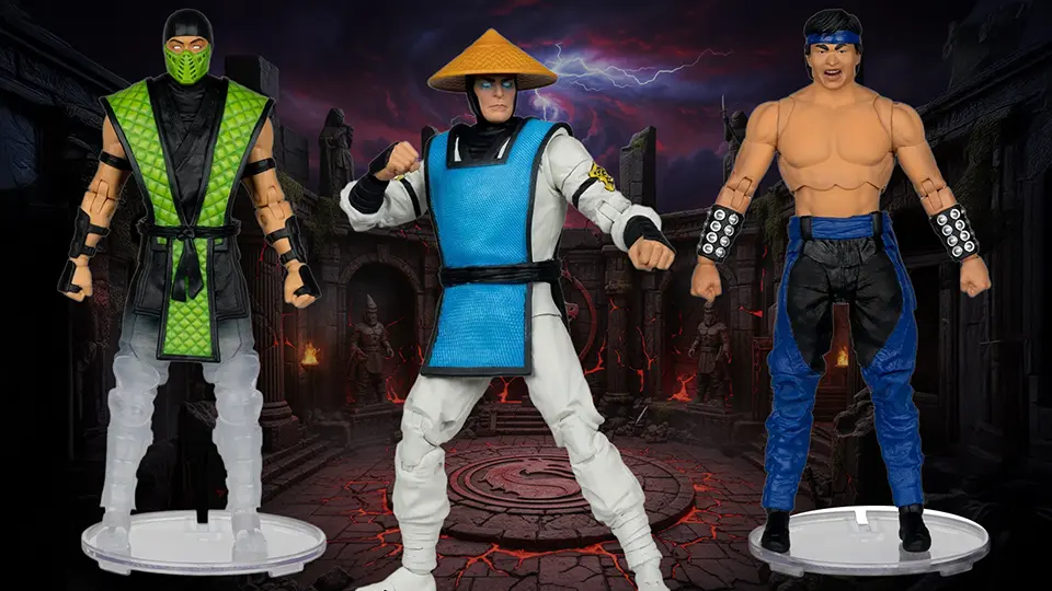 A First Look at the Mortal Kombat Klassic Raiden & Liu Kang vs Reptile Figures 2 Mortal Kombat Klassic Reptile vs Raiden and Liu Kang collectible figures