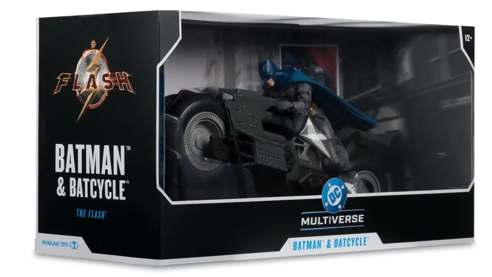 Mcfarlane Batcycle with Batman (DC Multiverse: The Flash) Vehicle 2 Pack 7 exquisitely detailed Batcycle and Batman figure