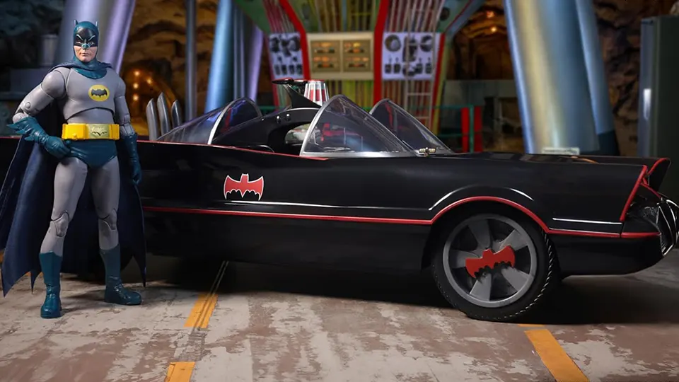 First Look at the McFarlane Batmobile Classic TV Series 3 where to buy McFarlane Batman 66 Classic TV Batmobile
