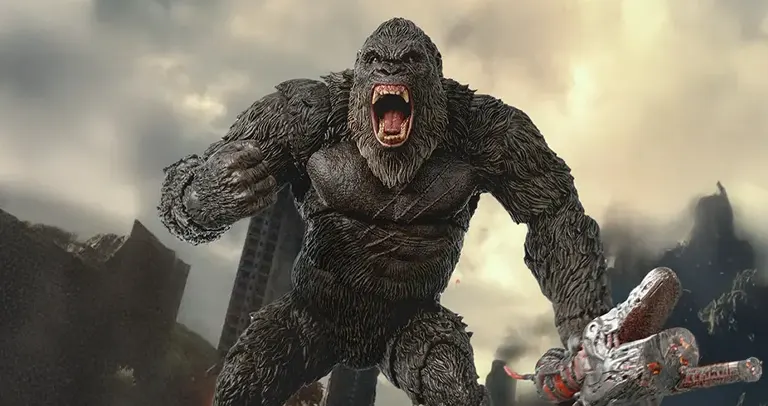 First Look at the HIYA Exquisite Basic Kong 2.0 Godzilla vs Kong 6 Inch Action Figure for Sale 1 HIYA Exquisite Basic Kong 2.0 Godzilla vs Kong 6 inch action figure for sale