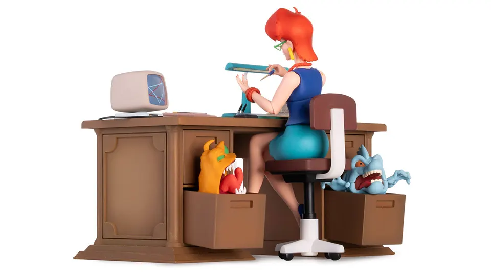 Mondo The Real Ghostbusters Janine with Desk monsters