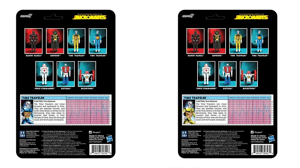 Super7 Micronauts ReAction+ Time Traveler and The Emperor Figures Return in Style 10 Super7 Micronauts ReAction+ Time Traveler card backs