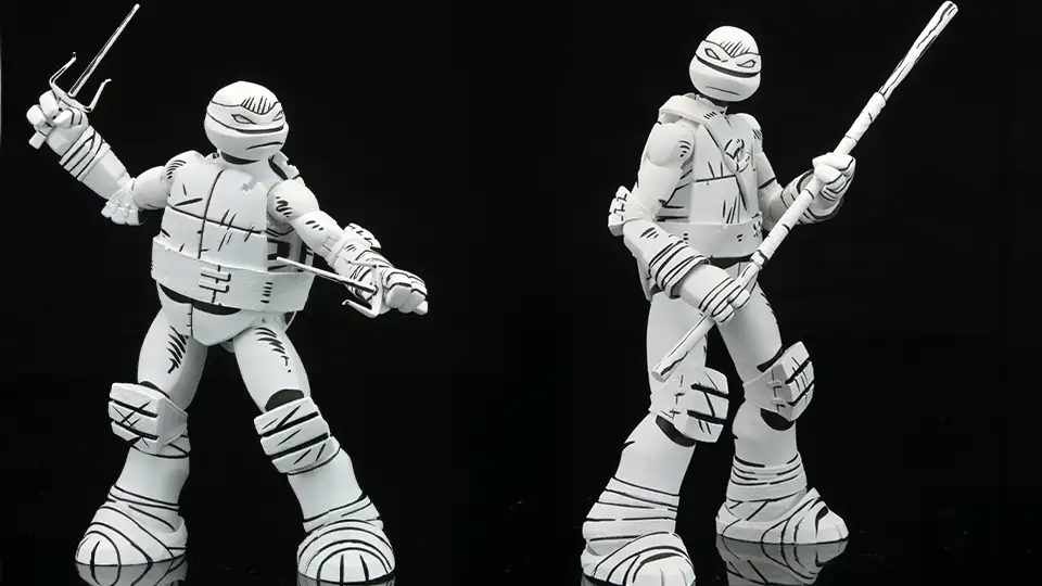 neca teenage mutant ninja turtles 2012 cartoon sketch turtles 4-pack