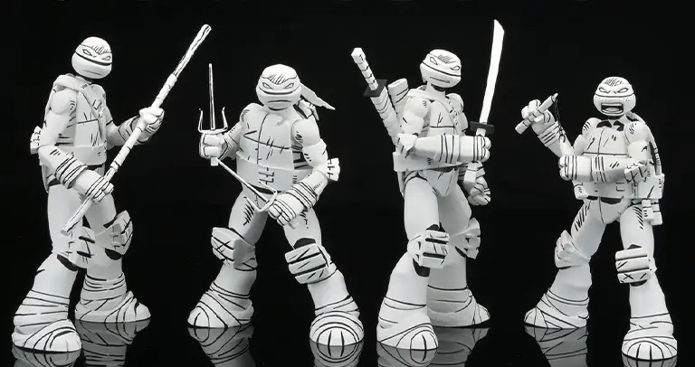 neca teenage mutant ninja turtles sketch turtles 4-pack