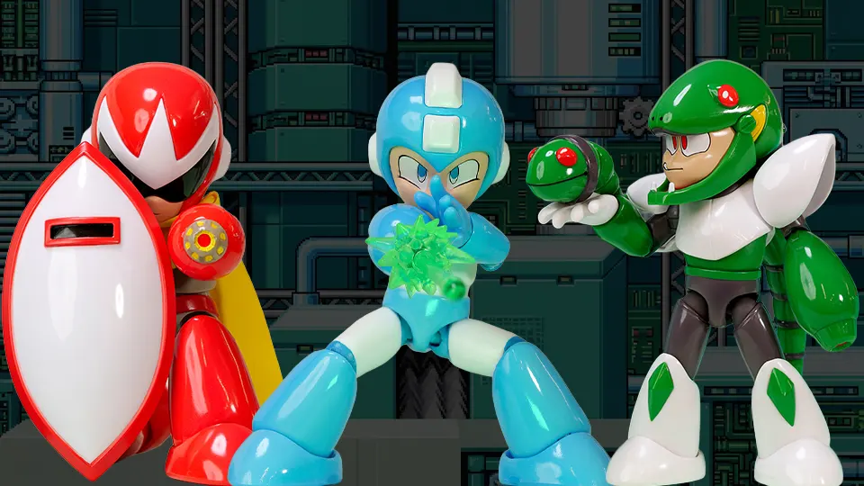 Jada Toys Mega Man Wave 4 Figures Bring Proto Man, Snake Man, and Gemini Laser Mega Man Together 2 jada toys mega man figure guide wave 4