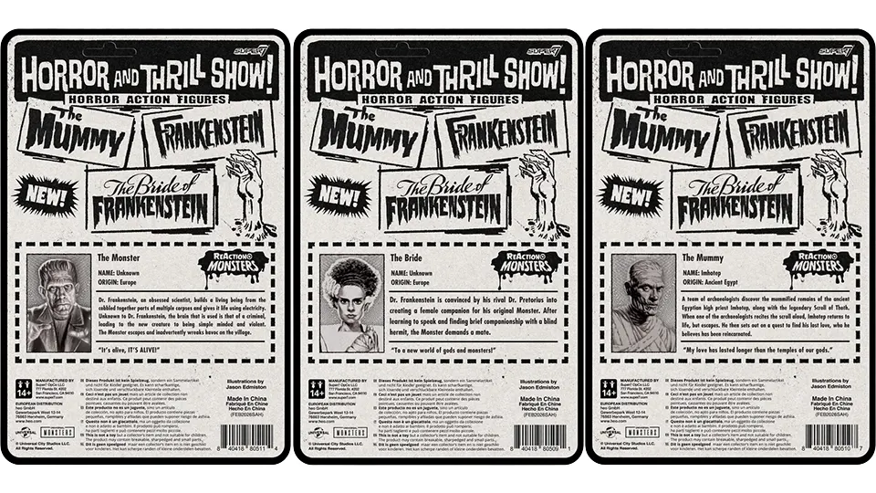 Universal Monsters wave 2 card backs