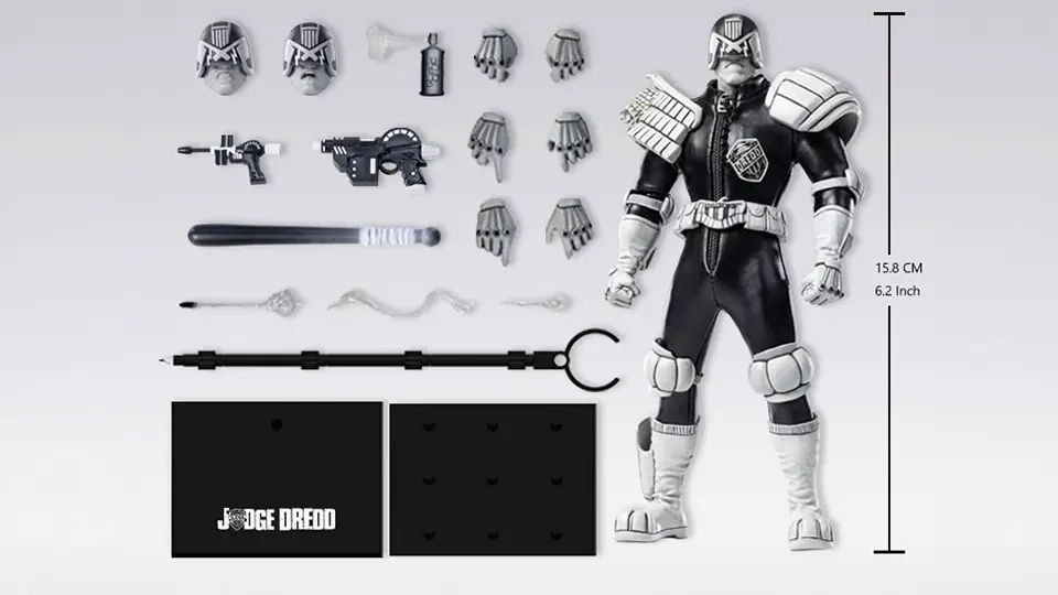 Hiya Toys Judge Dredd Black and White Figure Opens for Pre-Order 5 hiya judge dredd black and white figure