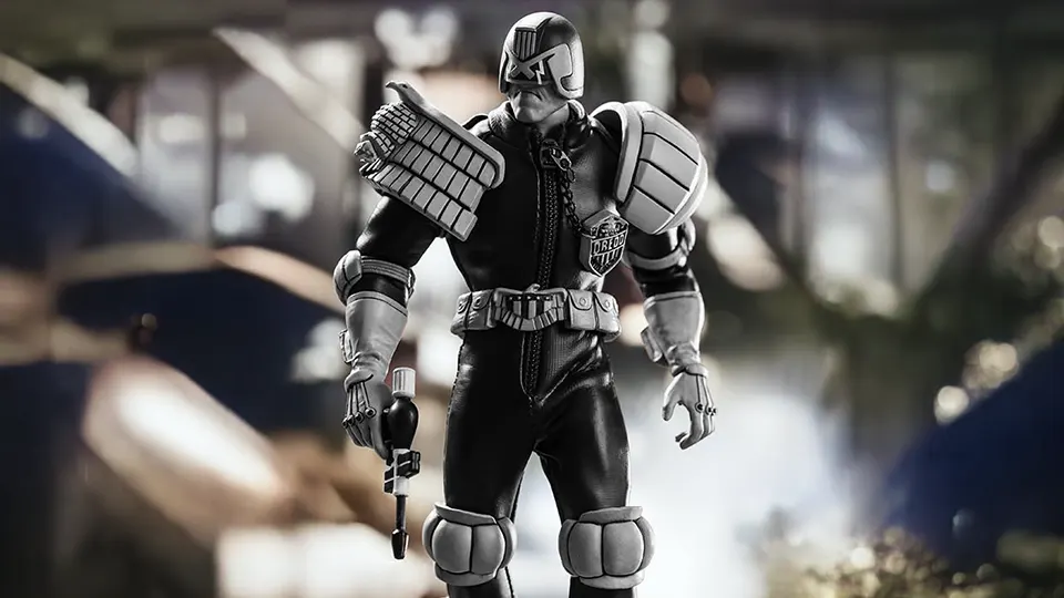 Hiya Toys Judge Dredd Black and White Figure Opens for Pre-Order 9 judge dredd black and white action figure