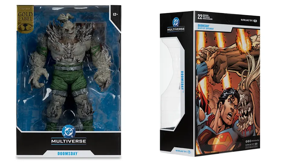 McFarlane Gold Label Figure Guide: Catwoman, Robin, Bane and Doomsday 10 doomsday gold label figure box