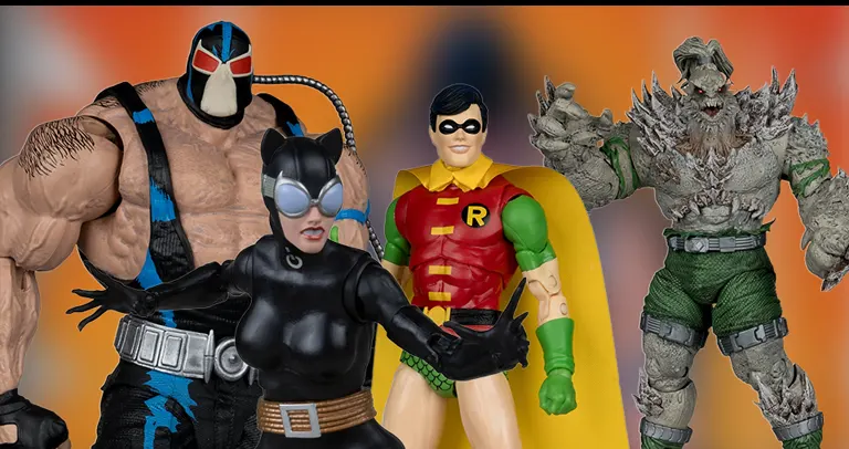 McFarlane Gold Label Figure Guide: Catwoman, Robin, Bane and Doomsday 1 gold label figures DC mcfarlane