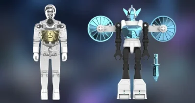 Super 7clear time traveler and acroyear figures