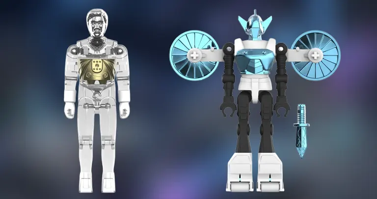 Super7 Micronauts ReAction+ Figures Add Clear Time Traveler and Acroyear 1 Super 7clear time traveler and acroyear figures