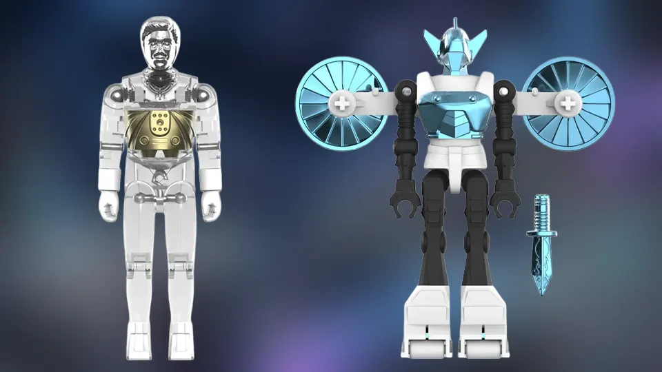 Super7 Micronauts ReAction+ Figures Add Clear Time Traveler and Acroyear 2 clear time traveler and acroyear figures