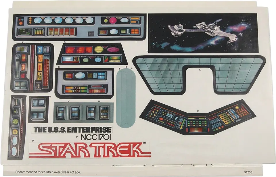 U.S.S. Enterprise Bridge Playset sticker set