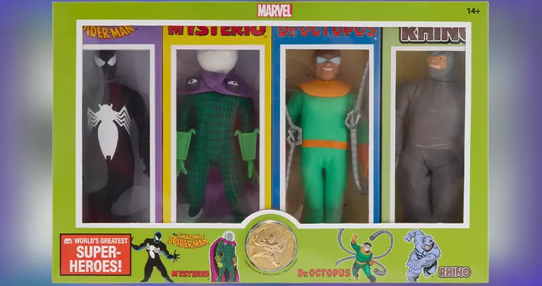 Mego Spider-Man 8 Inch Action Figure Set 2 Brings Back Four Marvel Classics 1 spider-man 8 inch action figure set 2 mego